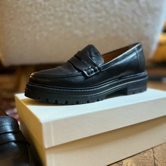 Sezane Black Leather Albane Loafers - Picture 9 of 10